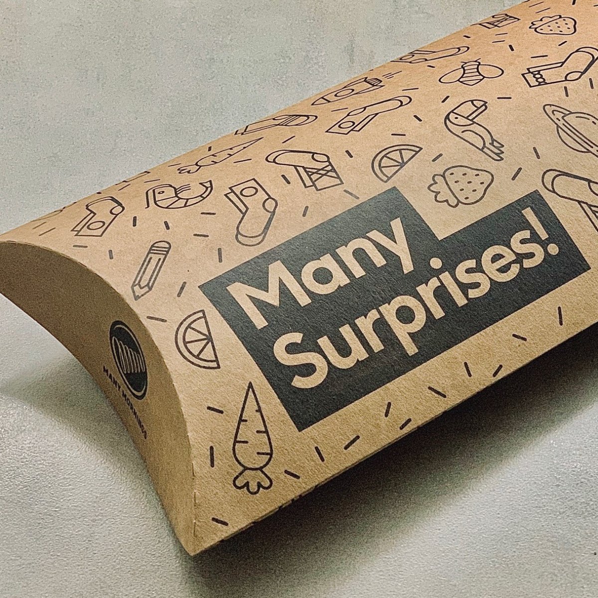 pudelko typu poduszka z nadrukiem