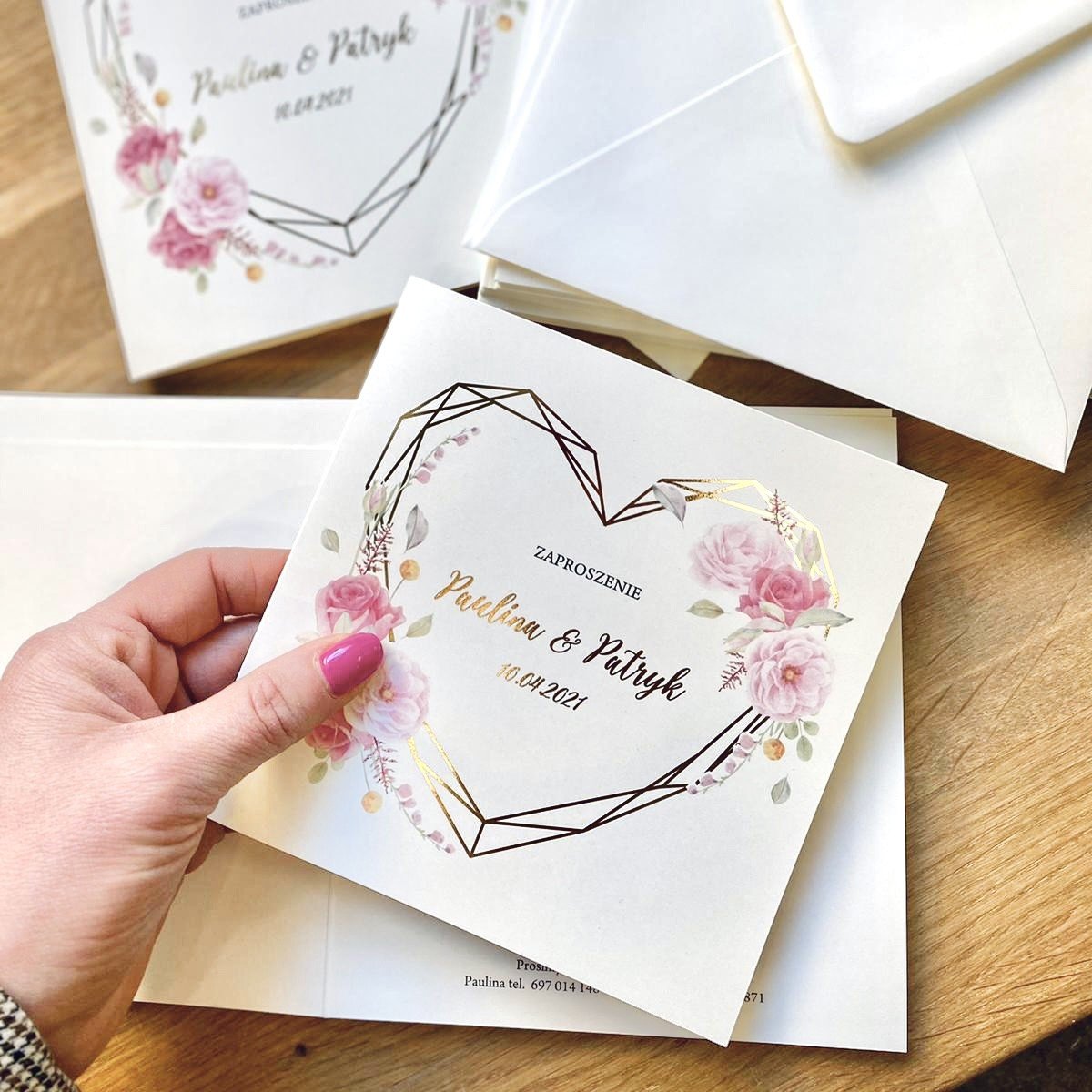 zaproszenie slubne ze zloceniem